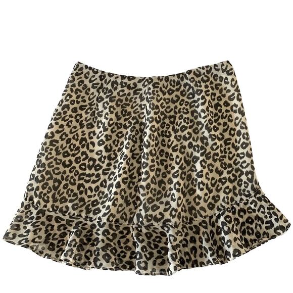 8apart Artemis mini skirt ruffle bottom side ruffle Animal prt lined size S - Picture 6 of 14